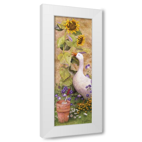 Garden March II White Modern Wood Framed Art Print by Matcham, Marcia