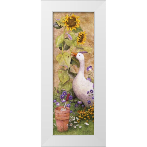Garden March II White Modern Wood Framed Art Print by Matcham, Marcia