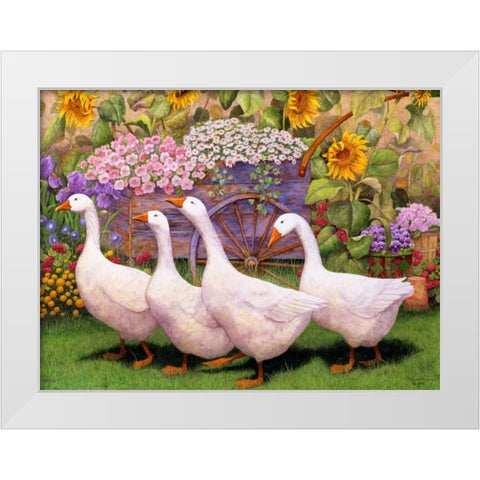 Garden March III White Modern Wood Framed Art Print by Matcham, Marcia