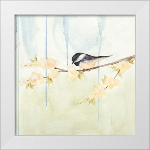 Spring Chickadees III White Modern Wood Framed Art Print by Reynolds, Jade