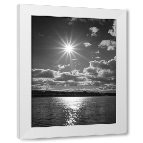 Sun Burst White Modern Wood Framed Art Print by Henson, Martin