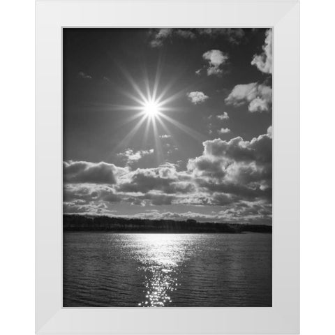 Sun Burst White Modern Wood Framed Art Print by Henson, Martin