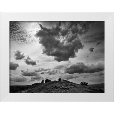 Hill Top Landscape White Modern Wood Framed Art Print by Henson, Martin