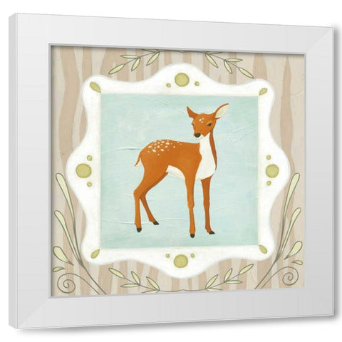 Forest Cameo VII White Modern Wood Framed Art Print by Vess, June Erica