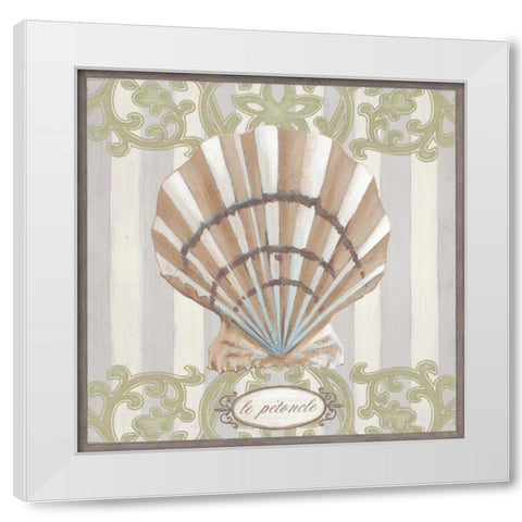 Riviera Shell I White Modern Wood Framed Art Print by Vess, June Erica
