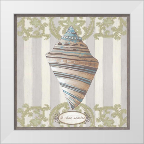 Riviera Shell II White Modern Wood Framed Art Print by Vess, June Erica