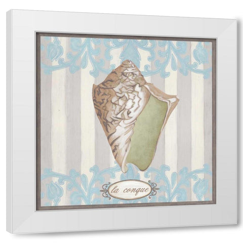 Riviera Shell IV White Modern Wood Framed Art Print by Vess, June Erica