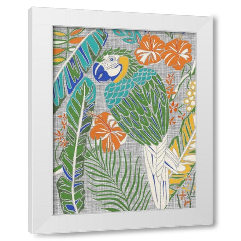 Tropical Macaw White Modern Wood Framed Art Print by Zarris, Chariklia