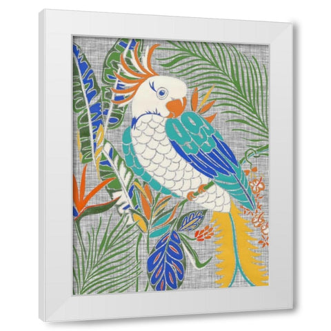 Tropical Cockatoo White Modern Wood Framed Art Print by Zarris, Chariklia