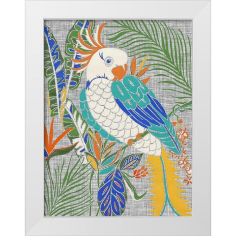 Tropical Cockatoo White Modern Wood Framed Art Print by Zarris, Chariklia