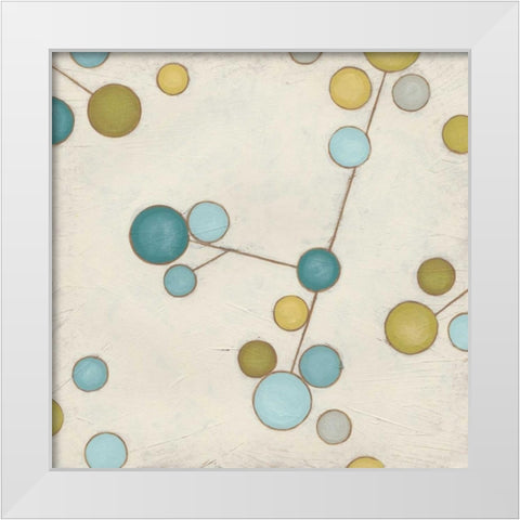 Molecular Blossoms I White Modern Wood Framed Art Print by Vess, June Erica