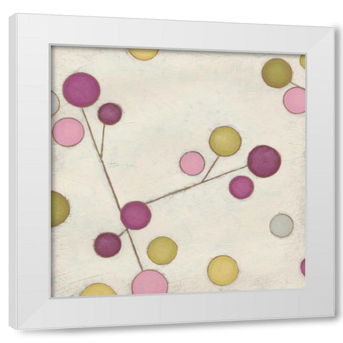 Molecular Blossoms II White Modern Wood Framed Art Print by Vess, June Erica