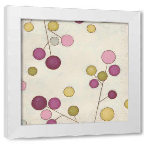 Molecular Blossoms III White Modern Wood Framed Art Print by Vess, June Erica