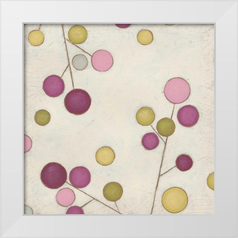 Molecular Blossoms III White Modern Wood Framed Art Print by Vess, June Erica