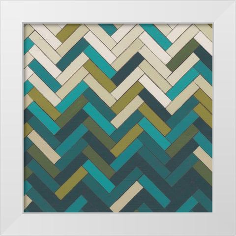 Parquet Prism I White Modern Wood Framed Art Print by Vess, June Erica
