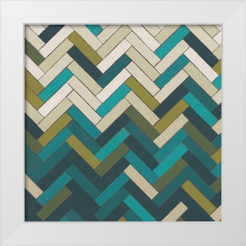 Parquet Prism II White Modern Wood Framed Art Print by Vess, June Erica