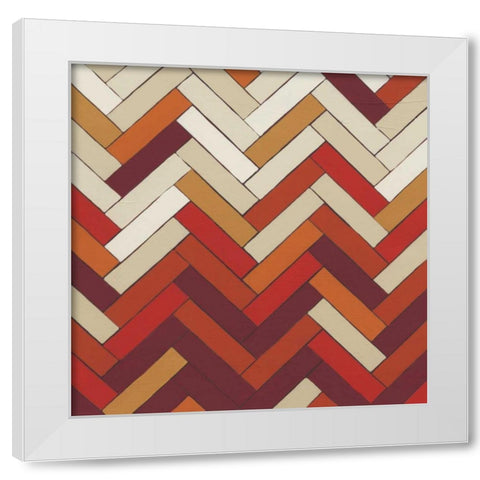 Parquet Prism III White Modern Wood Framed Art Print by Vess, June Erica