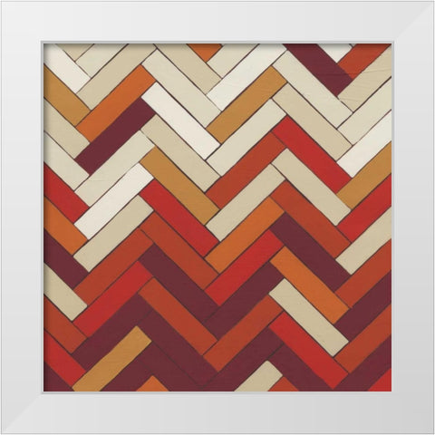 Parquet Prism III White Modern Wood Framed Art Print by Vess, June Erica