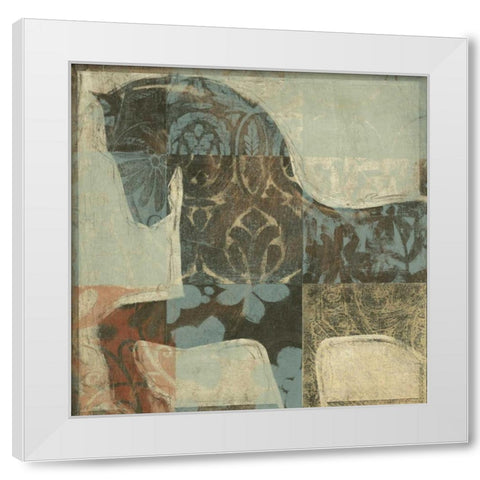 Patterned Horse I White Modern Wood Framed Art Print by OToole, Tim