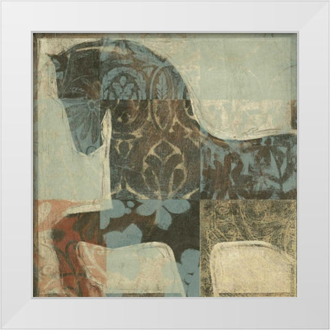 Patterned Horse I White Modern Wood Framed Art Print by OToole, Tim