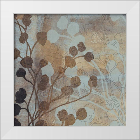 Spa Blue and Gold I White Modern Wood Framed Art Print by OToole, Tim