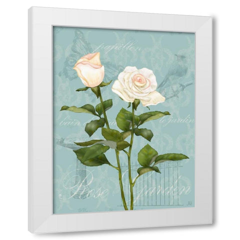 Cream Rose II White Modern Wood Framed Art Print by Reynolds, Jade