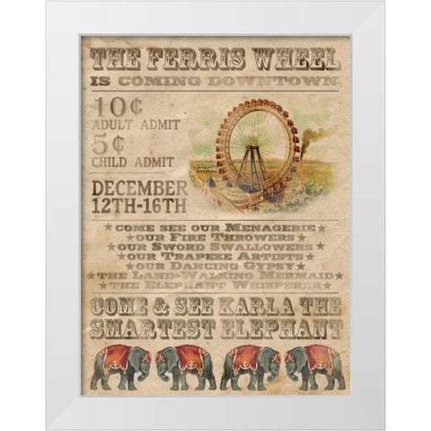 Vintage Circus IV White Modern Wood Framed Art Print by Popp, Grace