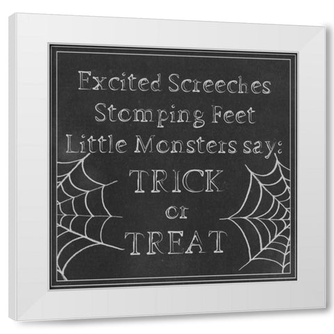 Spooky Chalkboard I White Modern Wood Framed Art Print by Popp, Grace