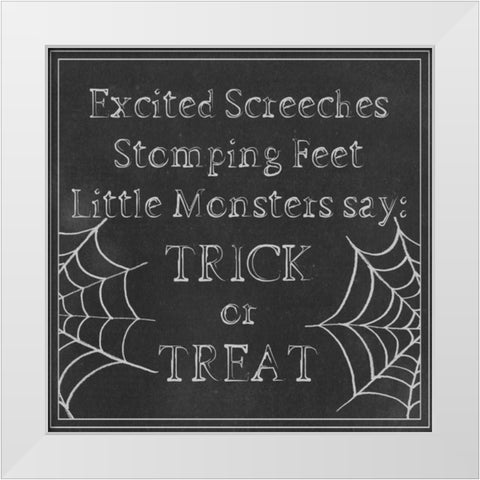 Spooky Chalkboard I White Modern Wood Framed Art Print by Popp, Grace