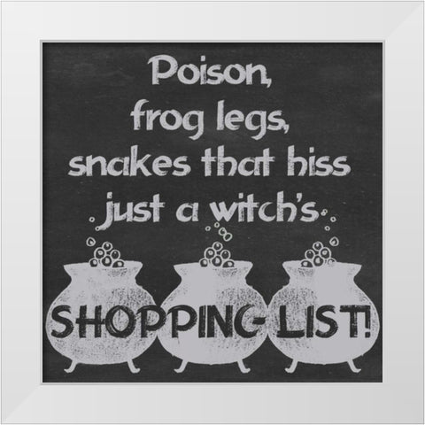 Spooky Chalkboard III White Modern Wood Framed Art Print by Popp, Grace