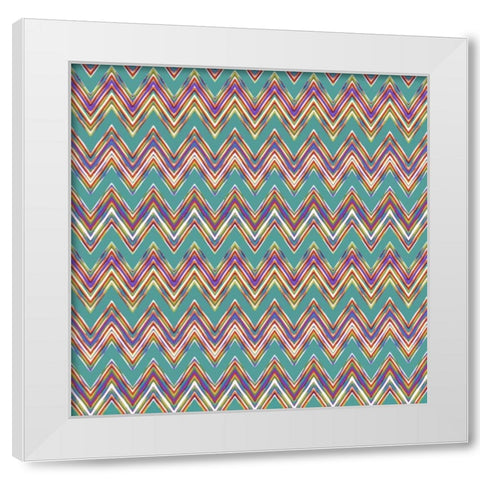 Chevron Waves II White Modern Wood Framed Art Print by Hoffman, Katia