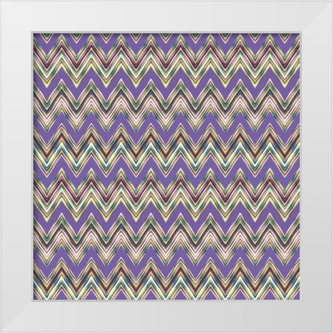 Chevron Waves IV White Modern Wood Framed Art Print by Hoffman, Katia