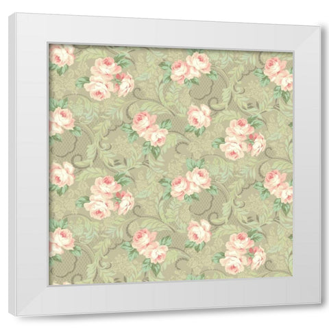 Downton Roses I White Modern Wood Framed Art Print by Hoffman, Katia