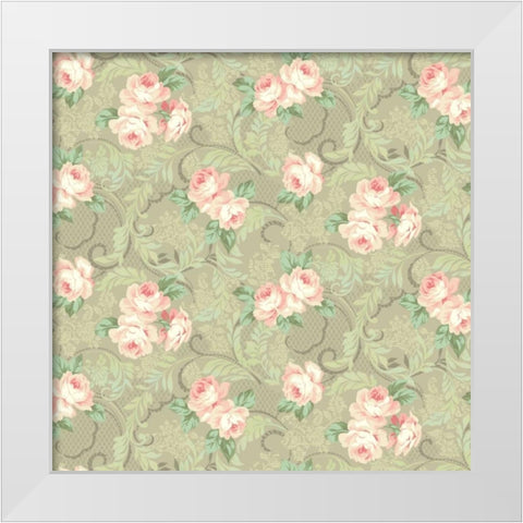 Downton Roses I White Modern Wood Framed Art Print by Hoffman, Katia