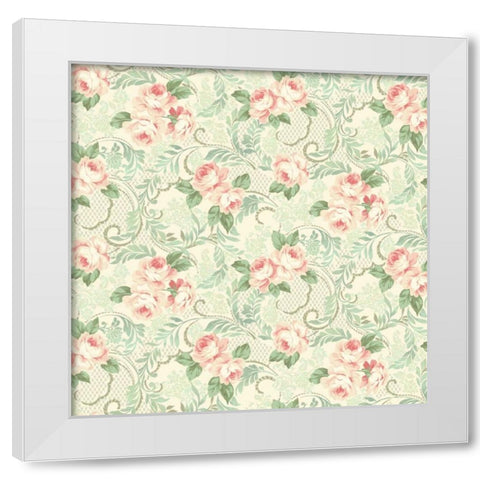 Downton Roses II White Modern Wood Framed Art Print by Hoffman, Katia
