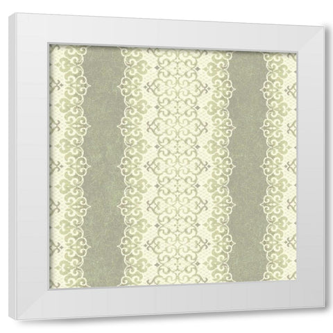 Downton Stripe II White Modern Wood Framed Art Print by Hoffman, Katia