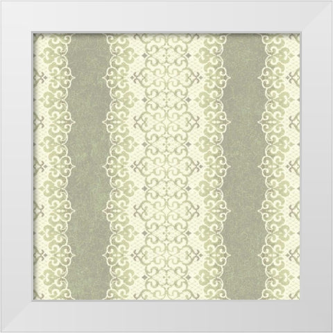 Downton Stripe II White Modern Wood Framed Art Print by Hoffman, Katia