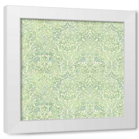 Downton Damask II White Modern Wood Framed Art Print by Hoffman, Katia