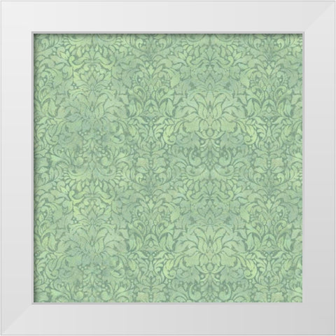 Downton Damask III White Modern Wood Framed Art Print by Hoffman, Katia