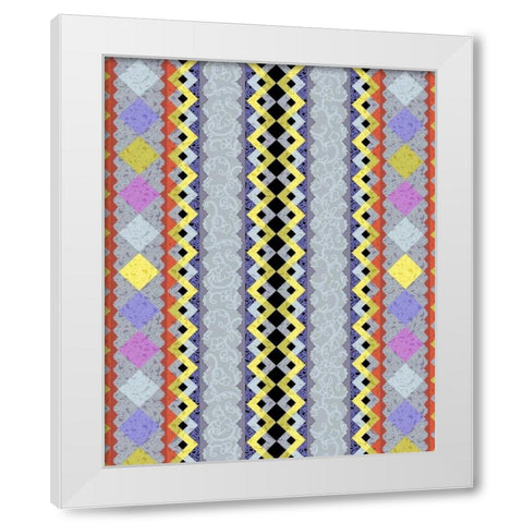 Vintage Stripe III White Modern Wood Framed Art Print by Hoffman, Katia