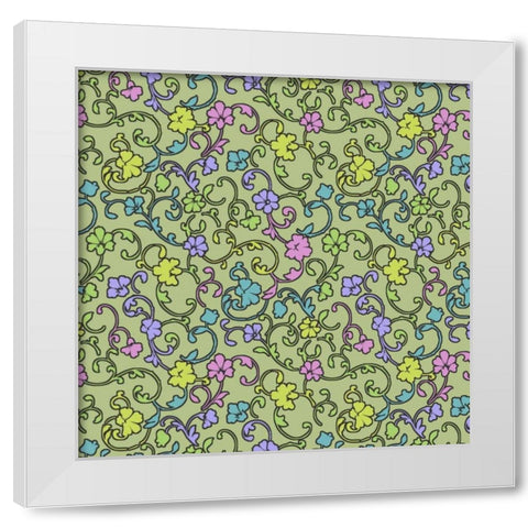 Vintage Calico IV White Modern Wood Framed Art Print by Hoffman, Katia