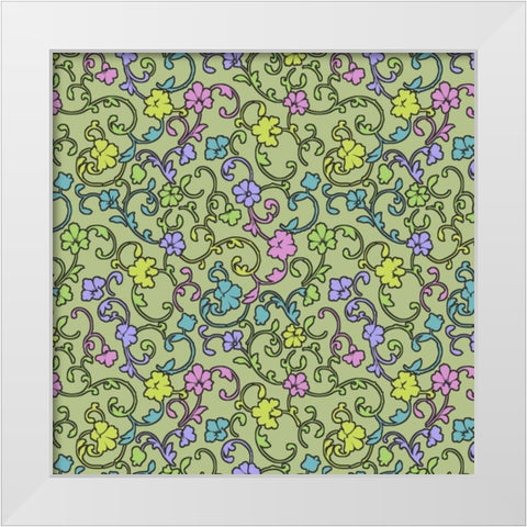 Vintage Calico IV White Modern Wood Framed Art Print by Hoffman, Katia