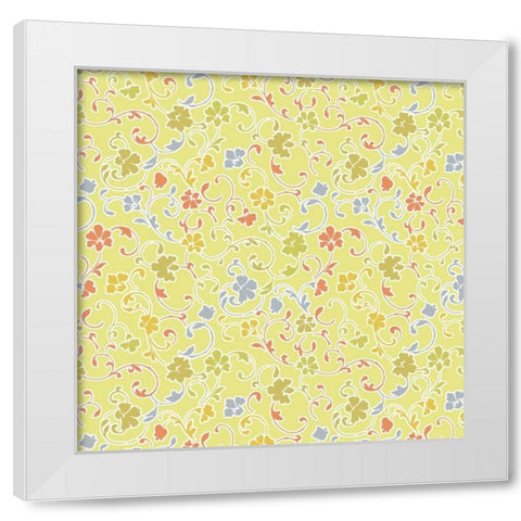Vintage Calico V White Modern Wood Framed Art Print by Hoffman, Katia