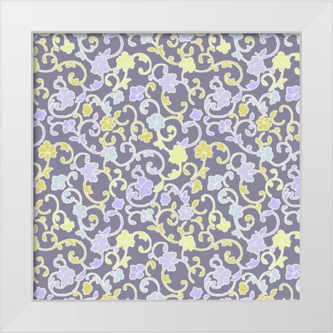Vintage Calico VI White Modern Wood Framed Art Print by Hoffman, Katia