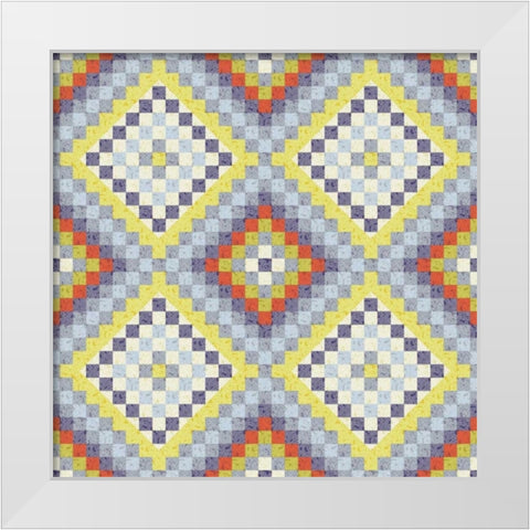 Vintage Geo III White Modern Wood Framed Art Print by Hoffman, Katia