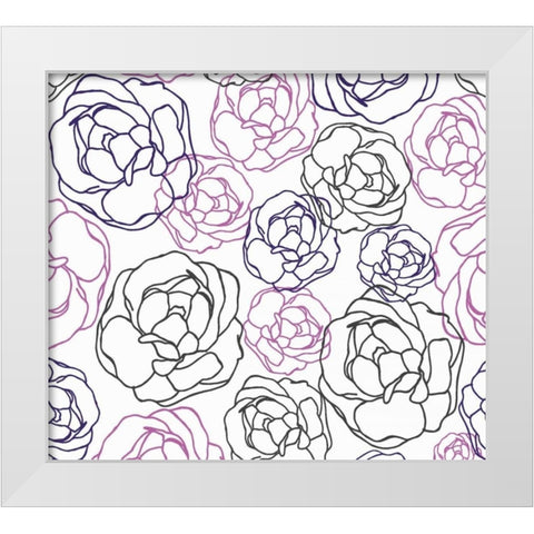 Cottage Rose Garden I White Modern Wood Framed Art Print by Benyon, Ali