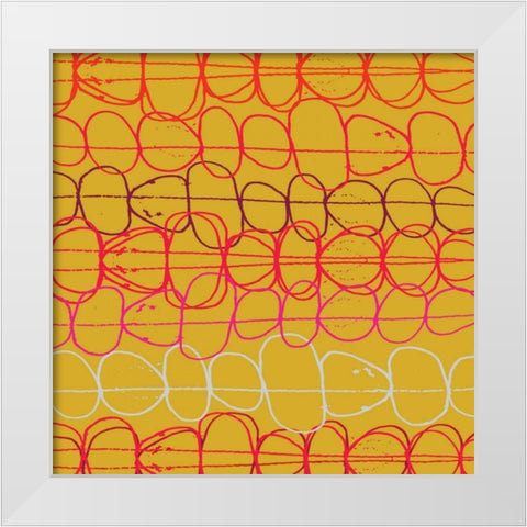 Red Fall II White Modern Wood Framed Art Print by Benyon, Ali