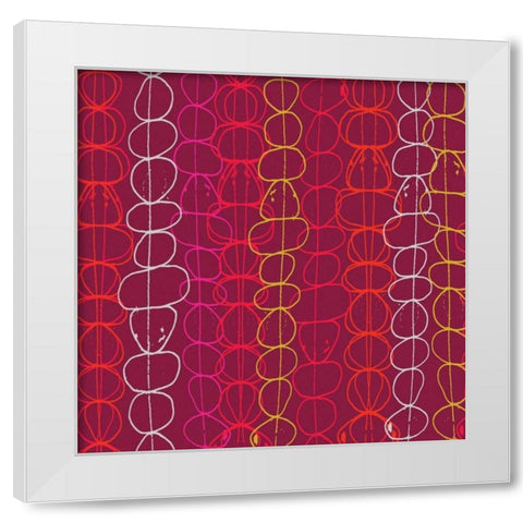 Red Fall III White Modern Wood Framed Art Print by Benyon, Ali