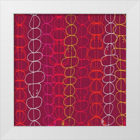 Red Fall III White Modern Wood Framed Art Print by Benyon, Ali