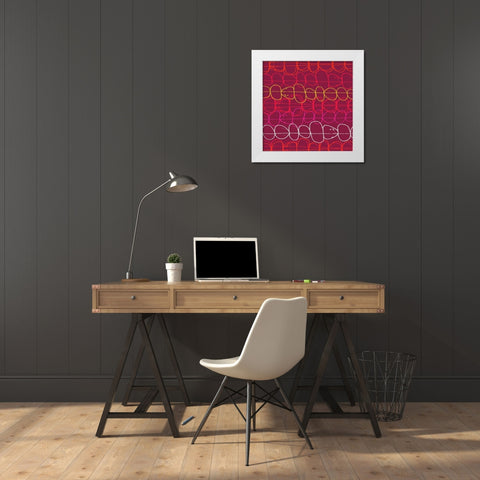 Red Fall IV White Modern Wood Framed Art Print by Benyon, Ali